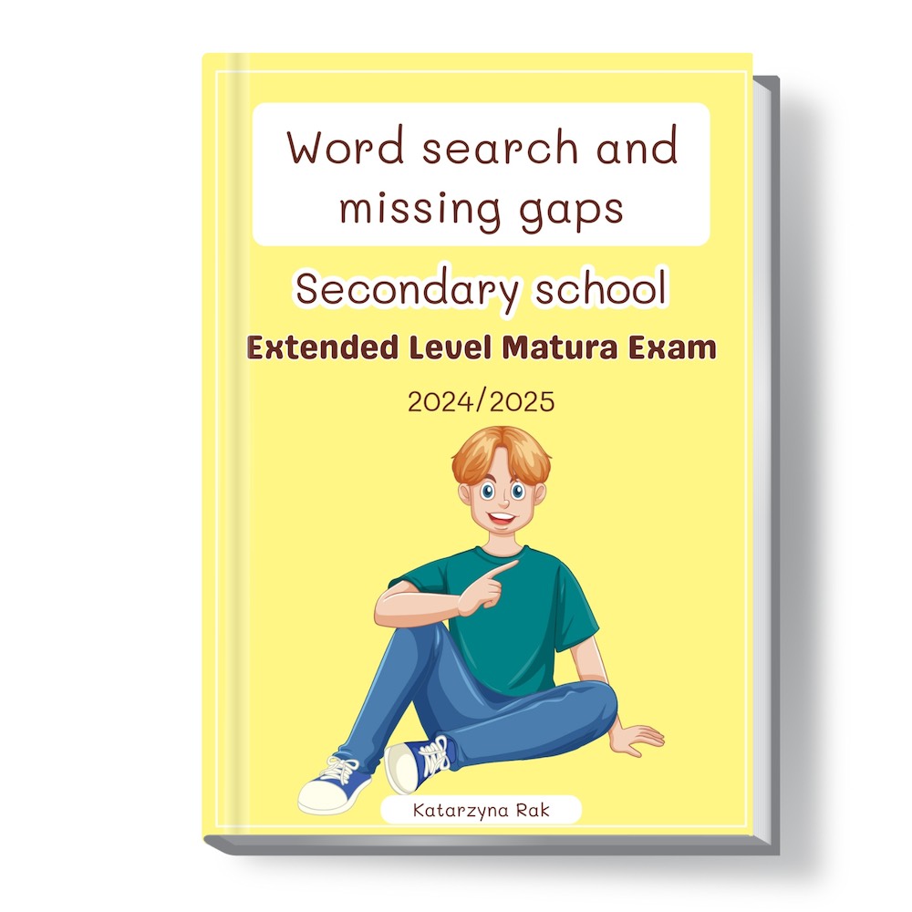 Word search and missing gaps Extended level matura okladka