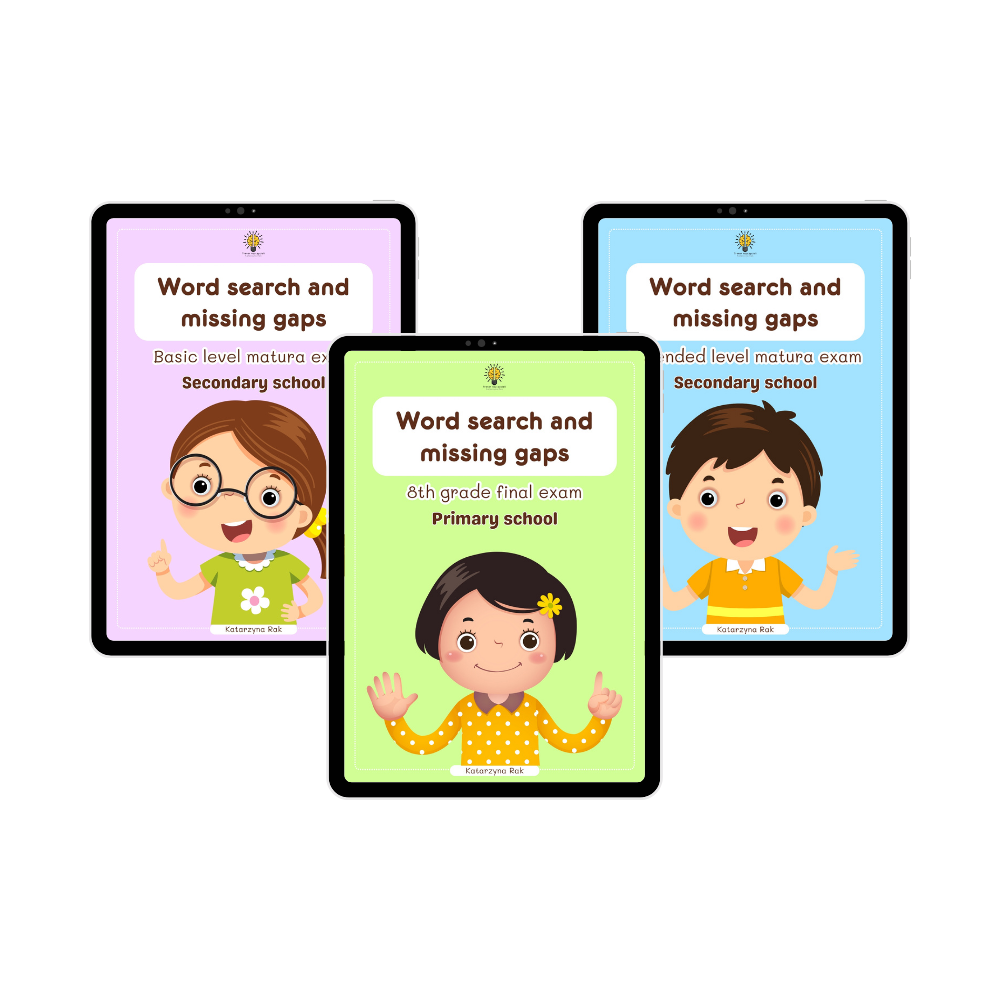 Word search and missing gaps. Primary Secondary school